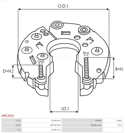 Rectifier, alternator AS-PL ARC2012