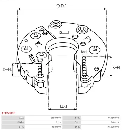 Rectifier, alternator AS-PL ARC5303S