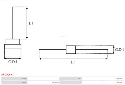 Rectifier, alternator AS-PL ARD9063