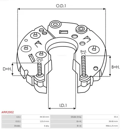 Rectifier, alternator AS-PL ARR2002