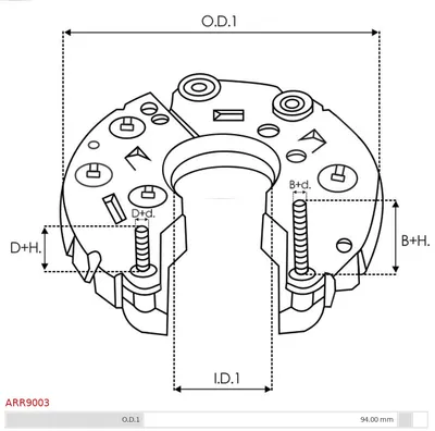 Rectifier, alternator AS-PL ARR9003