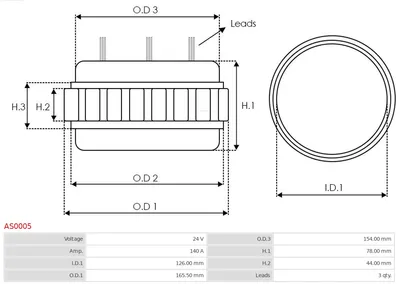 Stator, generator AS-PL AS0005