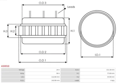 Stator, generator AS-PL AS0010