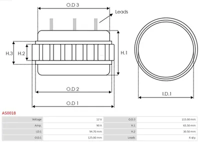 Stator, generator AS-PL AS0018