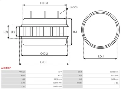 Stator, generator AS-PL AS0058P