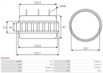 Stator, generator AS-PL AS0102S