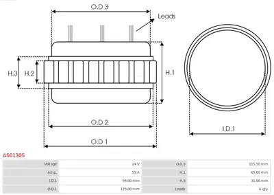 Stator, generator AS-PL AS0130S