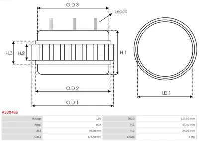 Stator, generator AS-PL AS3046S