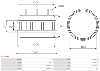 Stator, generator AS-PL AS3058S