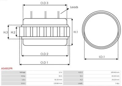 Stator, generator AS-PL AS4002PR