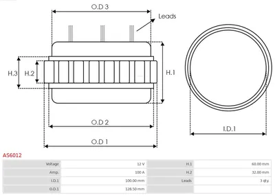 Stator, generator AS-PL AS6012