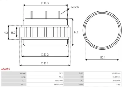 Stator, generator AS-PL AS6015