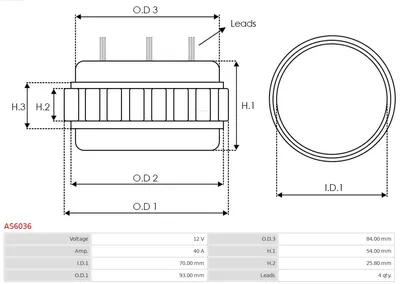 Stator, generator AS-PL AS6036