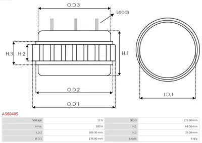 Stator, generator AS-PL AS6040S