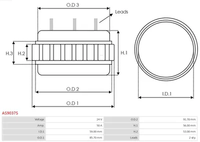 Stator, generator AS-PL AS9037S