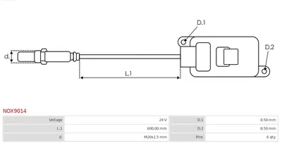 NOx sensor, urea injection AS-PL NOX9014