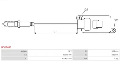 NOx sensor, urea injection AS-PL NOX9091