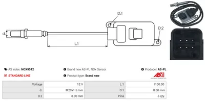 NOx sensor, urea injection AS-PL NOX9512