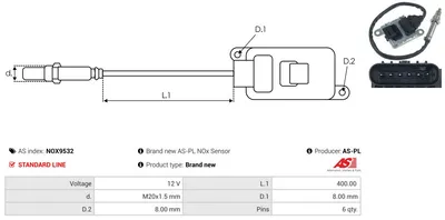 NOx sensor, urea injection AS-PL NOX9532