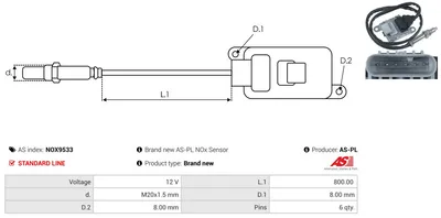NOx sensor, urea injection AS-PL NOX9533