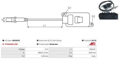 NOx sensor, urea injection AS-PL NOX9534