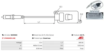 NOx Sensor, urea injection Nissan NV400 Van · Nissan NV400 Bus · Nissan NV400 Platform/Chassis