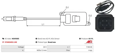 NOx sensor, urea injection AS-PL NOX9585