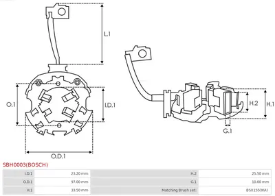 Support, carbon brushes AS-PL SBH0003(BOSCH)