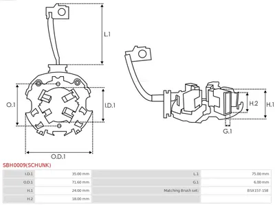 Support, carbon brushes AS-PL SBH0009(SCHUNK)