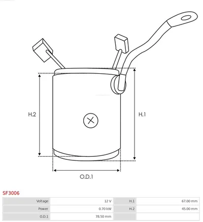 Excitement winding, starter engine AS-PL SF3006