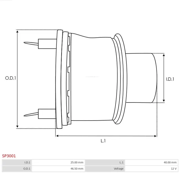 Repair kit, starter engine AS-PL SP3001