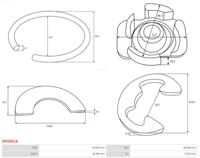 Repair kit, starter engine AS-PL SRS9016