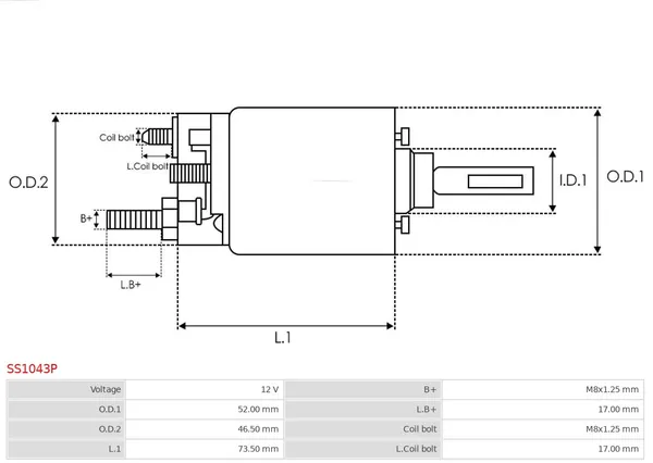 Magnetic switch, stander AS-PL SS1043P