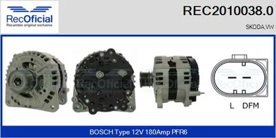 Alternator Vw MULTIVAN T5 · Vw TRANSPORTER T5 Platform/Chassis (7JD, 7JE, 7JL, 7JY, 7JZ, 7F · Vw TRANSPORTER T5 Van