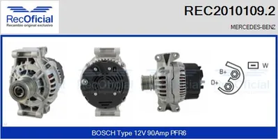 Alternator Mercedes-Benz C-CLASS · Mercedes-Benz SPRINTER 2-t Platform/Chassis · Mercedes-Benz VITO Bus