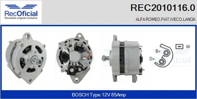 Alternator Fiat CROMA · Alfa Romeo 164 · Lancia THEMA