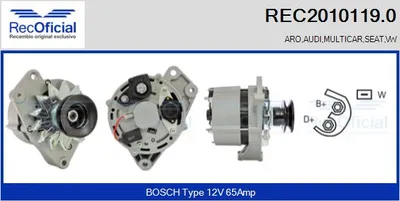 Alternator Audi 80 B4 Saloon · Audi 100 C3 Saloon · Audi 100 C4 Saloon