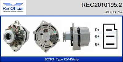 Alternator Vw JETTA I · Audi 80 B2 Saloon · Vw SCIROCCO