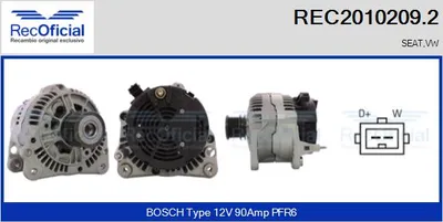 Alternator Seat CORDOBA · Seat TOLEDO I · Vw GOLF III Cabriolet