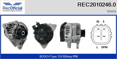 Alternator Toyota HIACE IV Bus · Toyota COROLLA · Toyota COROLLA Liftback