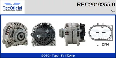Alternator Vw TOUAREG · Vw MULTIVAN T5 · Vw TRANSPORTER T5 Platform/Chassis (7JD, 7JE, 7JL, 7JY, 7JZ, 7F