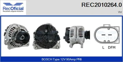 Alternator Vw TRANSPORTER T4 Bus · Vw TRANSPORTER T4 Van · Vw TRANSPORTER T4 Platform/Chassis (70E, 70L, 70M, 7DE, 7DL, 7D