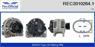 Alternator Vw TRANSPORTER T4 Bus · Vw TRANSPORTER T4 Van · Vw TRANSPORTER T4 Platform/Chassis (70E, 70L, 70M, 7DE, 7DL, 7D