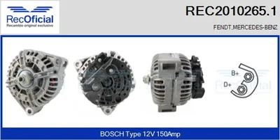 Alternator Mercedes-Benz VITO Bus · Mercedes-Benz VITO Van · Mercedes-Benz V-CLASS
