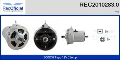 Alternator Vw KAEFER · Vw KARMANN GHIA Coupe · Vw TRANSPORTER T2 Bus