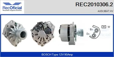 Alternator Audi 80 B4 Saloon · Audi 80 B4 Avant · Audi 100 C3 Saloon