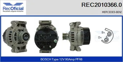 Alternator Mercedes-Benz SPRINTER 2-t Platform/Chassis · Mercedes-Benz VITO Bus · Mercedes-Benz SPRINTER 2-t Van