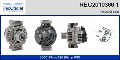 Alternator Mercedes-Benz SPRINTER 2-t Platform/Chassis · Mercedes-Benz VITO Bus · Mercedes-Benz SPRINTER 2-t Van