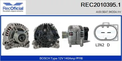 Alternator Vw TOURAN · Audi A3 · Vw CADDY III Box Body/MPV