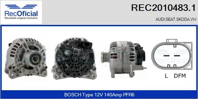 Alternator Audi A3 · Vw CADDY III Box Body/MPV · Vw CADDY III MPV
